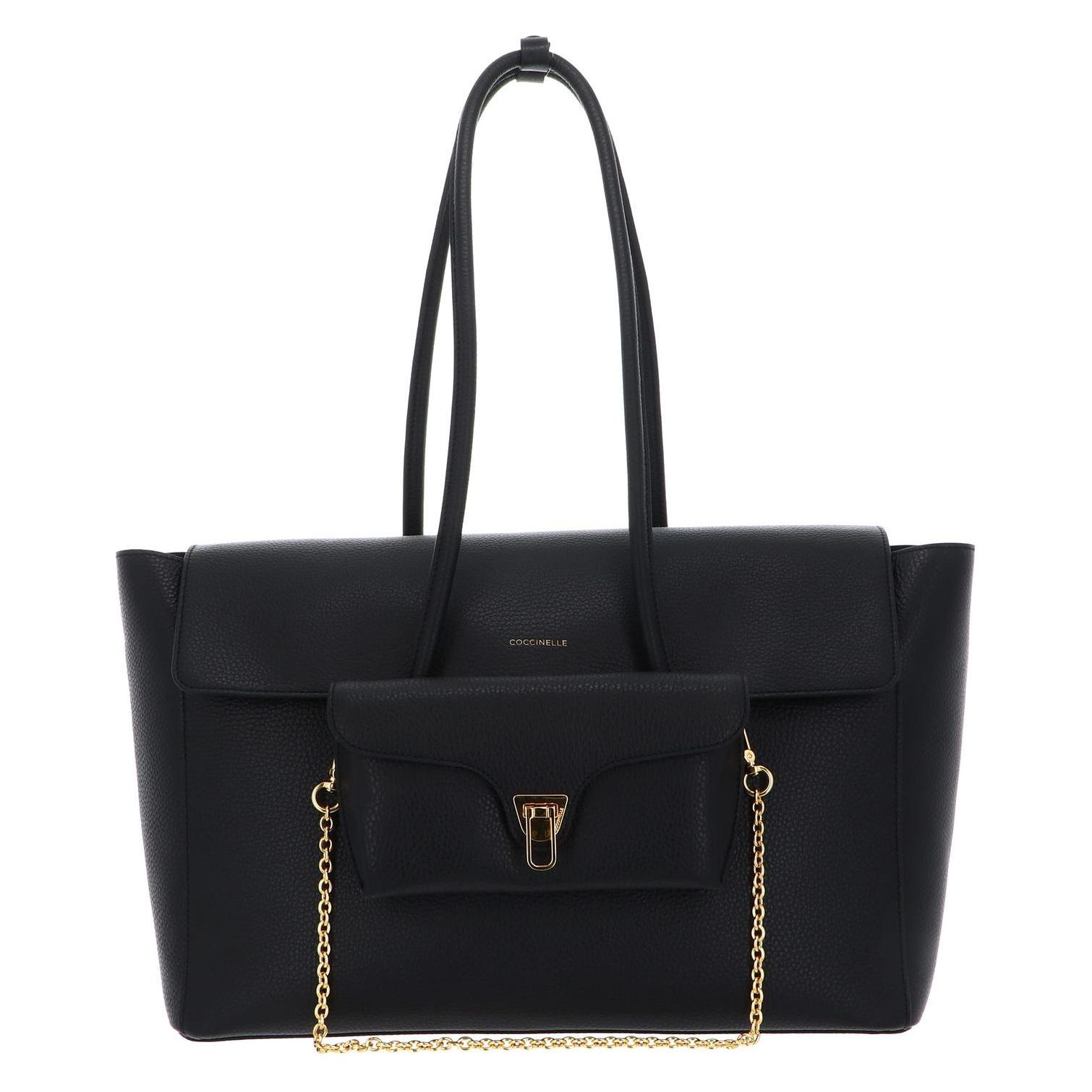 Coccinelle, Damen, Tasche, Double Beat Shopper, Schwarz