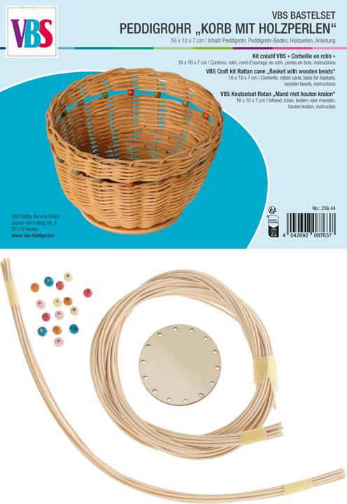 Actual product image VBS Craft kit "Basket with wooden beads", 16 x 10 x 7 cm