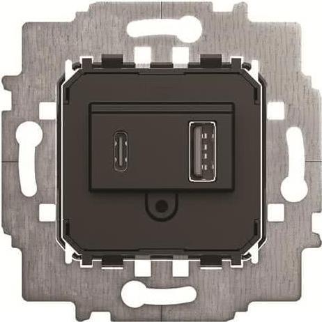 Busch-Jaeger Netzteil-Einsatz USB A+C 6475 U, Taster + Schalter, Grau