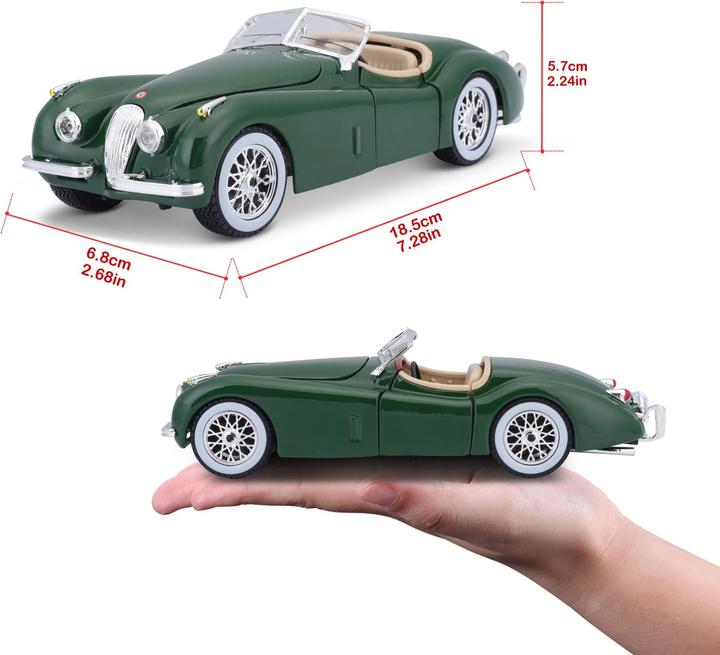 Actual product image Bburago 18-22018 - Jaguar XK 120 Roadster (1951) dark green - 1:24