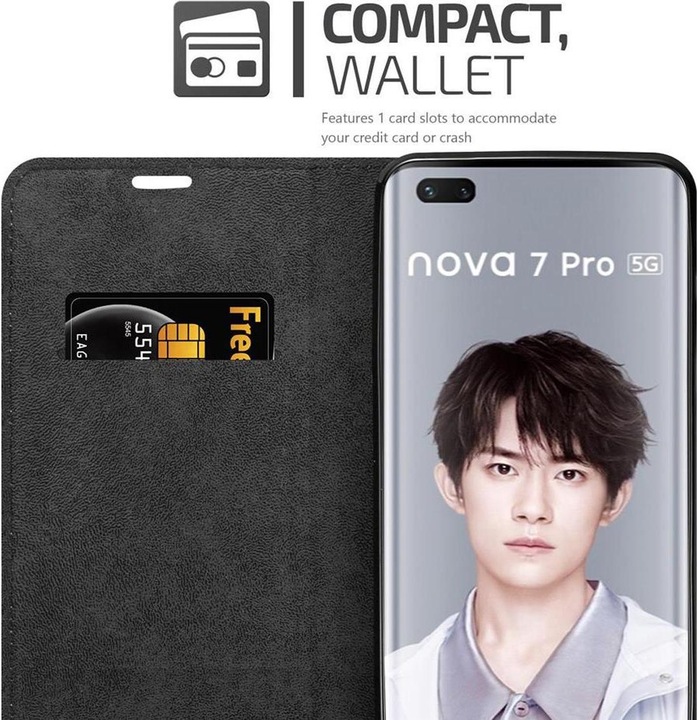 Actual product image Cadorabo Book Invisible Magnet Cover (Huawei Nova 7 Pro 5G)