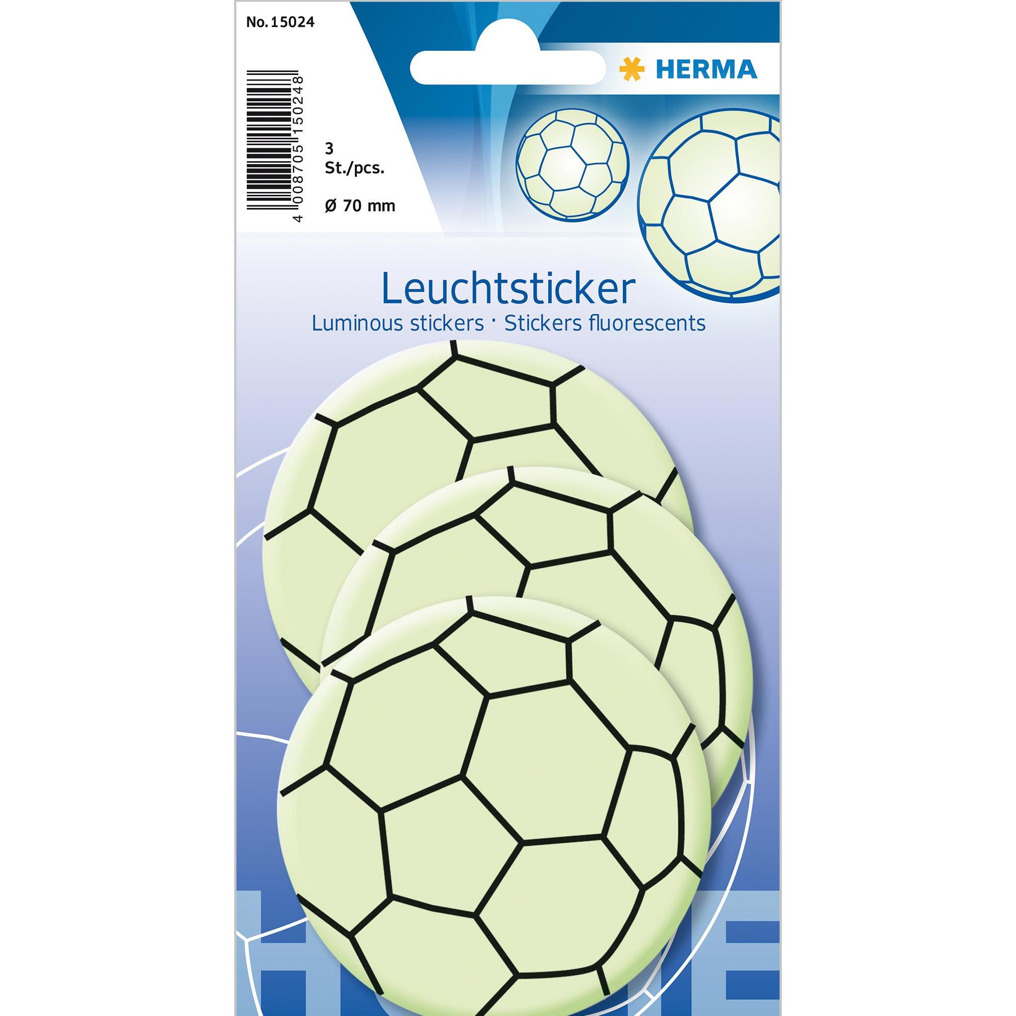 Herma, Sticker, Motivsticker Fussball Maxi, Nachtleuchtend
