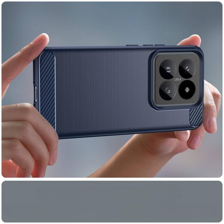 Actual product image Cover-Discount Xiaomi 14 Pro - Metal Carbon Look Case blue (Xiaomi 14 Pro)
