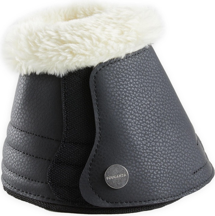 Produktbild Fouganza Hufglocken offen Synthetik-Lammfell Pferd/Pony - 500 schwarz