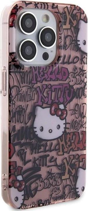 Produktbild Hello Kitty HKHCP15LHDGPTP iPhone 15 Pro 6.1" różowy/pink hardcase IML Tags Graffiti (Apple iPhone 15 Pro)