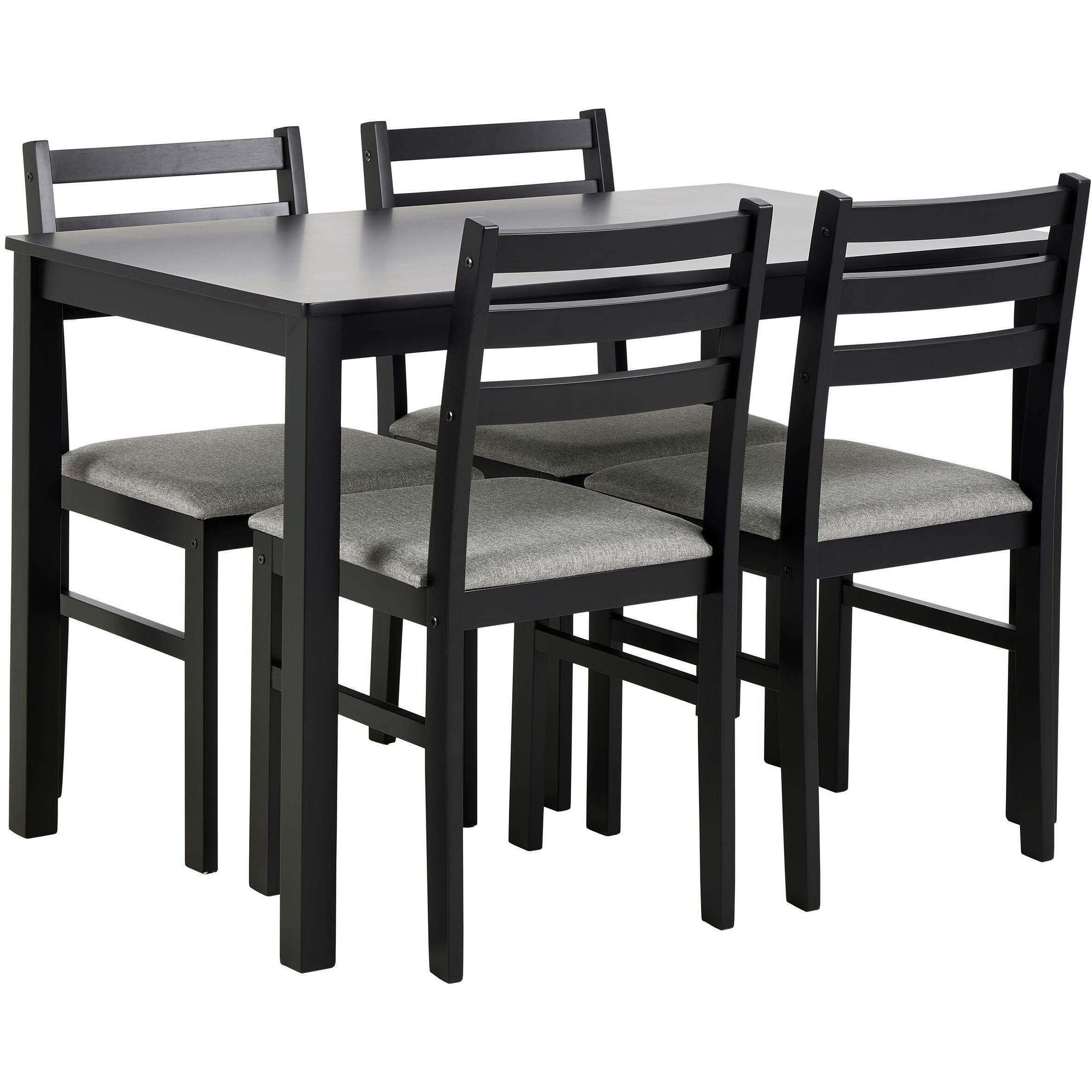 AC Design, Esstisch, Esstisch-Set Alicante 110 x 74.5 cm, Schwarz