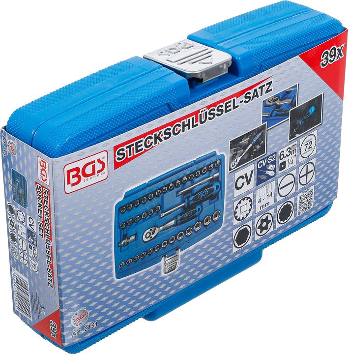 Actual product image BGS Socket Set, Gear Lock 6.3 mm (1/4") Drive 39 pcs.