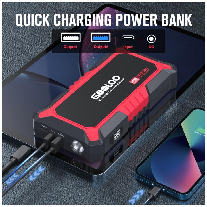 Produktbild Gooloo GP2000 Jump-Starter 2000 A Spitzenstrom (2000 A, 10000 mAh)