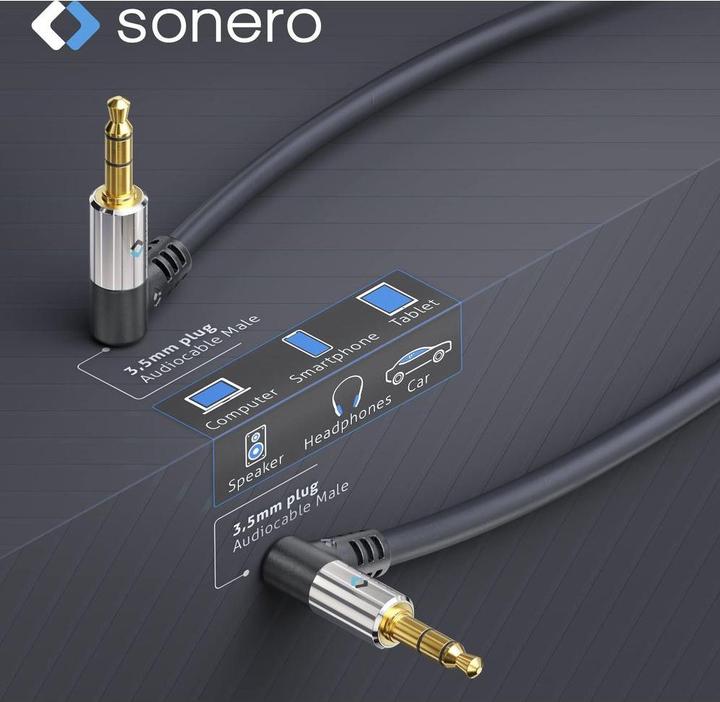 Image du produit Sonero Câble audio jack 3,5 mm - jack 3,5 mm 0,5 m (0.50 m, Câble AUX)