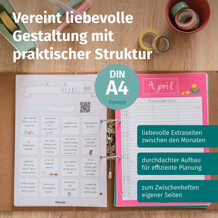 Produktbild Betzold Kita-Planer, Loseblattsammlung DIN A4 (A4, 1 Woche / 2 Seiten)