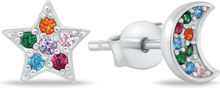 Image du produit Brilio Silver - Boucles d'oreilles asymétriques en argent avec zircons EA903W