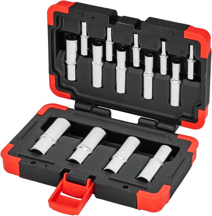 Image du produit Vigor Jeu de douilles T ∙ V7014 ∙ Carré creux 1/4 pouce (6,3 mm), Carré creux 3/8 pouce (10 mm), Ca…