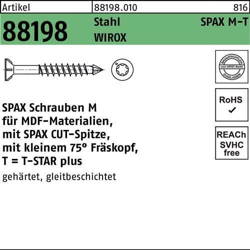 Energie-Label Spax Senkkopf T-Star Plus T20 Teilgewinde Cut Wirox (200 Schrauben pro Stück)