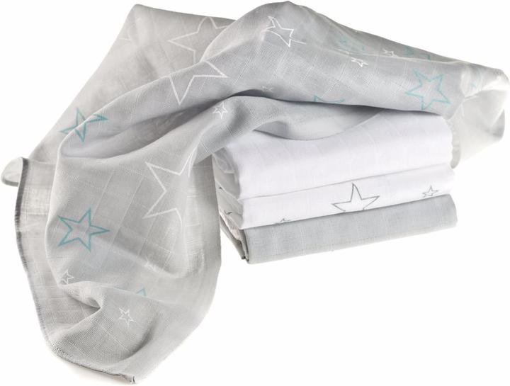 Blanc, Gris clair, Turquoise