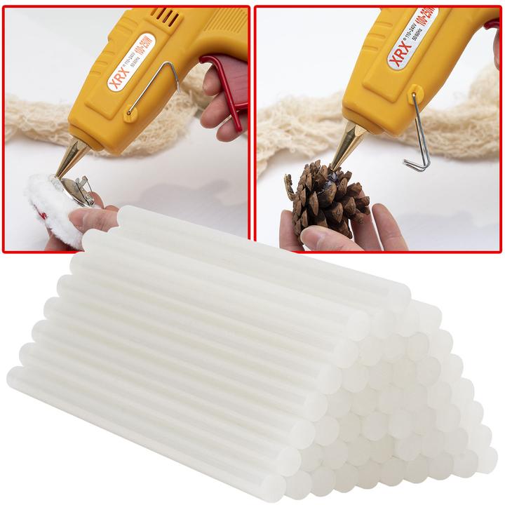 Casativo Set di 50 stick di colla a caldo per pistola a caldo, trasparente, 11 mm, 20 cm
