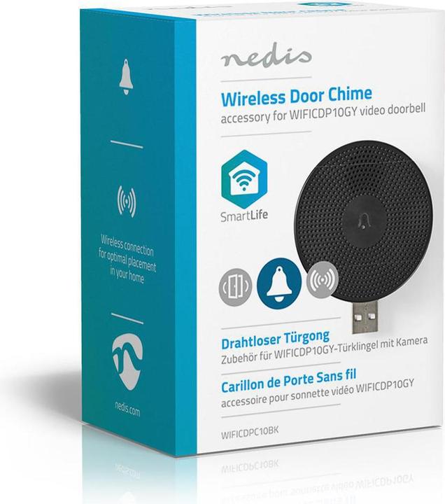 Image du produit Nedis WIFICDPC10BK Kit de sonnette de porte Noir (Sans fil)