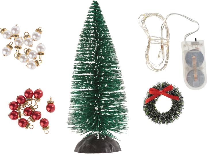 Hobby Fun Beleuchteter Weihnachtsbaum & Tannenkranz