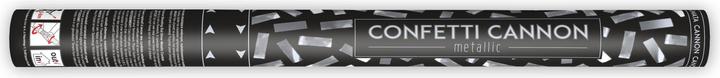 Actual product image Partydeco Confetti Cannon - 60cm - Metallic Tinsel - Silver (1 Piece)
