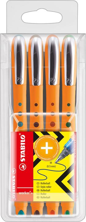 Actual product image STABILO worker+ rollerball (Green, Blue, Black, Red, 4 x)