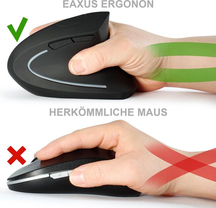 Actual product image Eaxus Ergonomic vertical mouse, wireless (Wireless)