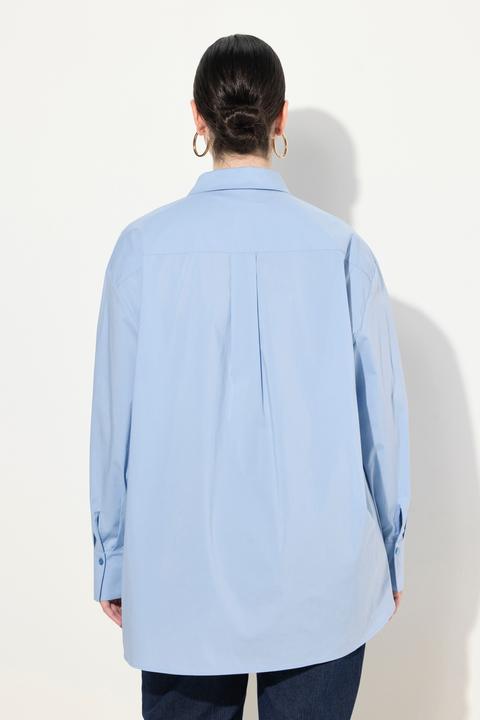 Produktbild Ulla Popken Hemdbluse, Perlmuttknöpfe, oversized, Langarm (50, 52)