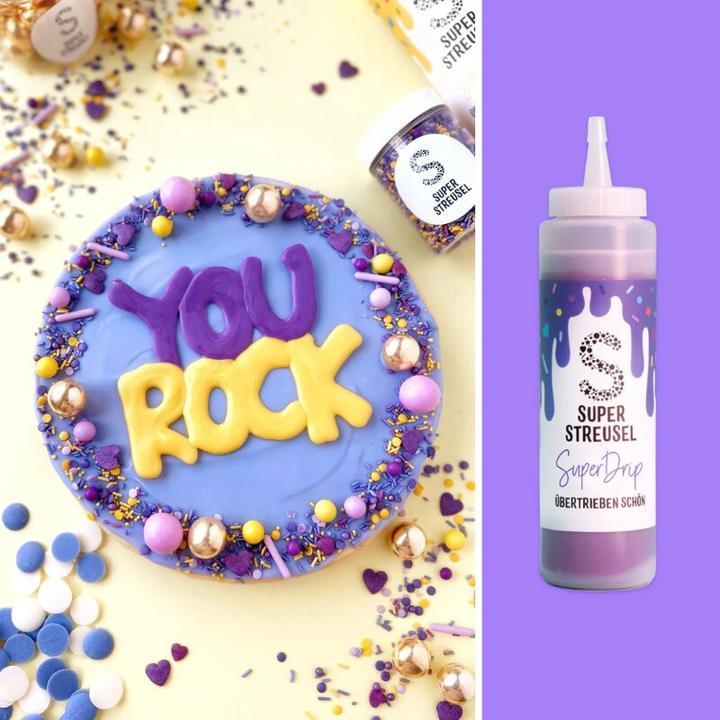 Actual product image Super Streusel Drip Cake Glasur Lila