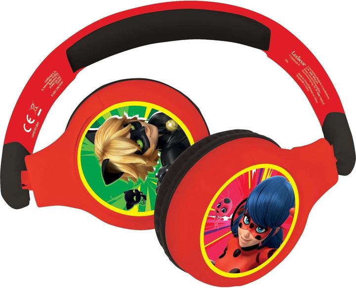 Produktbild Lexibook Miraculous Kopfhörer für Kinder, 2 in 1 Bluetooth und Kabelanschluss, faltbar, Lautstärkebegrenzung
