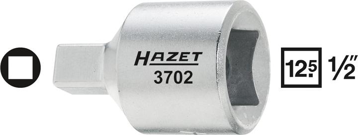 Produktbild HAZET Öldienst-Schraubendreher-Steckschlüsseleinsatz 3702 - Vierkant hohl 12,5 mm (1/ (8 mm)