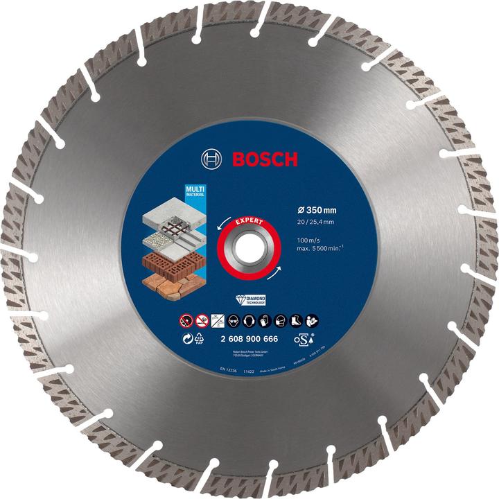 Produktbild Bosch Professional Zubehör EXPERT MultiMaterial Diamanttrennscheiben, 350 x 20/25,40 x 3,3 x 15 mm