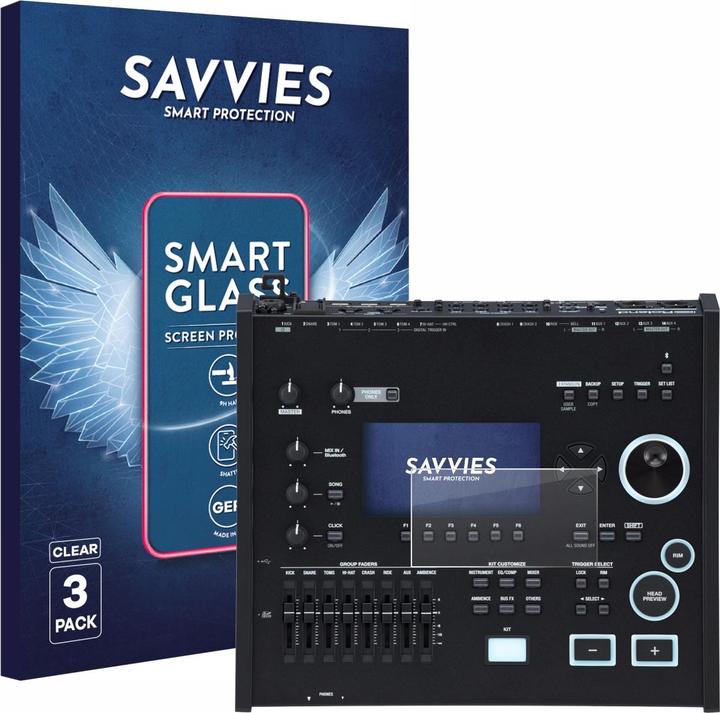 Actual product image Savvies 3x Smart Glass - 9H Hybrid Glass Screen Protector for Roland V71