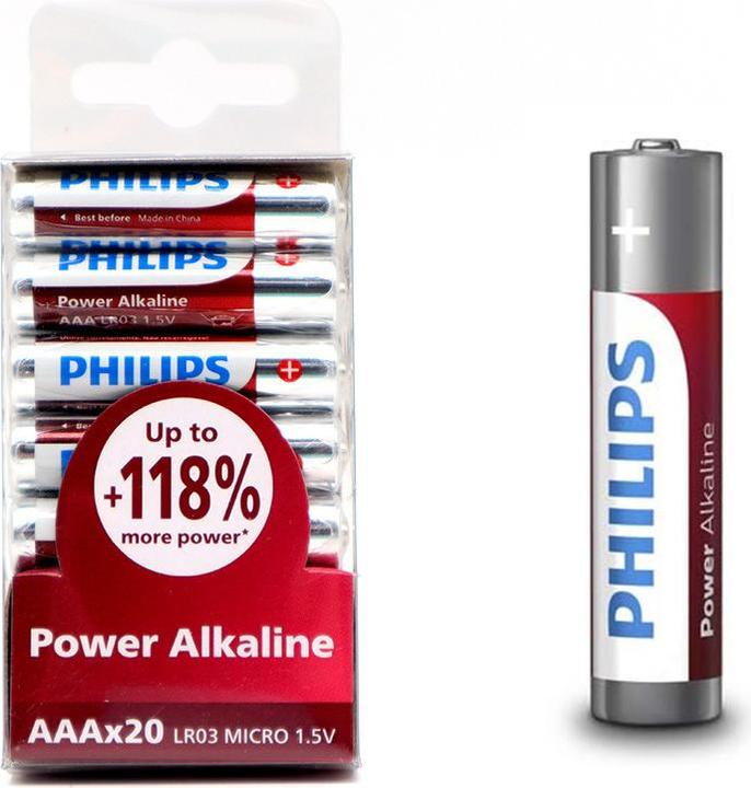 Actual product image Philips Battery LR03P20T/10 (20 pcs., AAA)