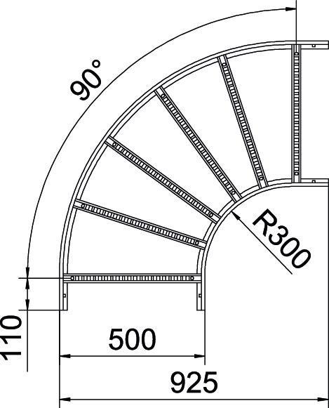 Actual product image OBO Bettermann Bend 90 degrees LB 90 650 R3 A2
