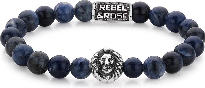 Produktbild Rebel & Rose Armband Midnight Blue Lion RR-8L030-S-L+ Herren (20 cm, Sodalith, Edelstein)