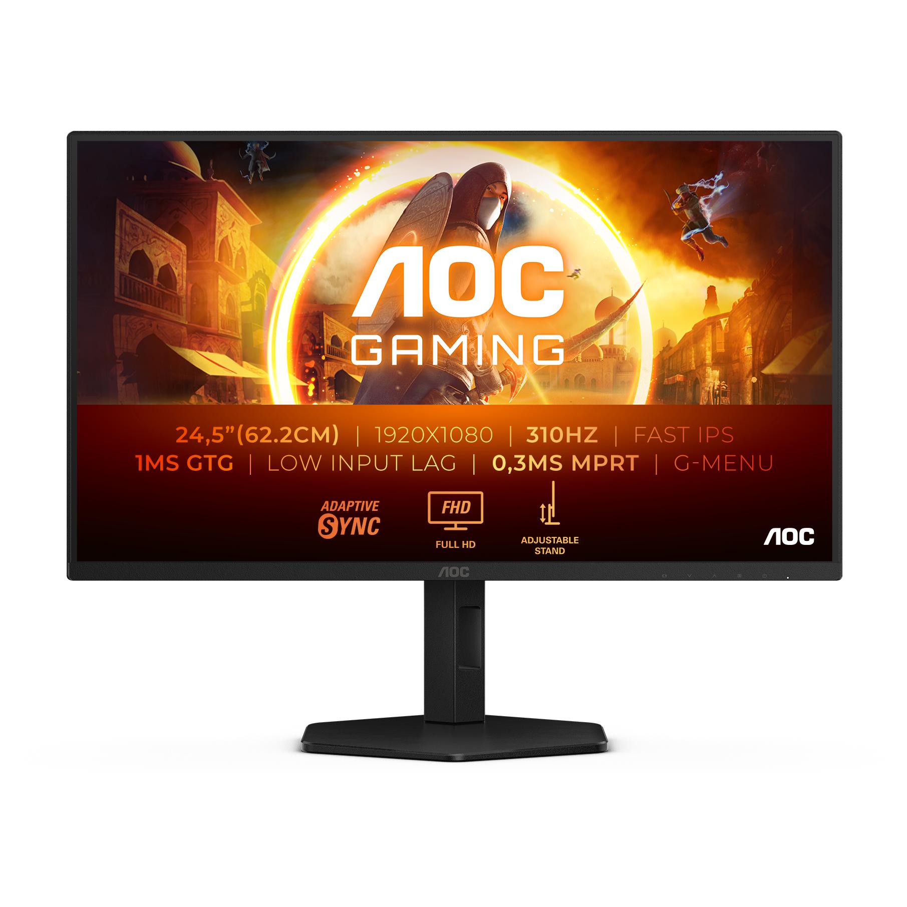 AOC 25G4SXU (1920 x 1080 Pixel, 24.50"), Monitor, Grau, Schwarz
