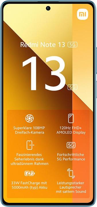 Produktbild Xiaomi Redmi Note 13 5G (128 GB, Ocean Teal, 6.67", Hybrid Dual SIM, 5G)