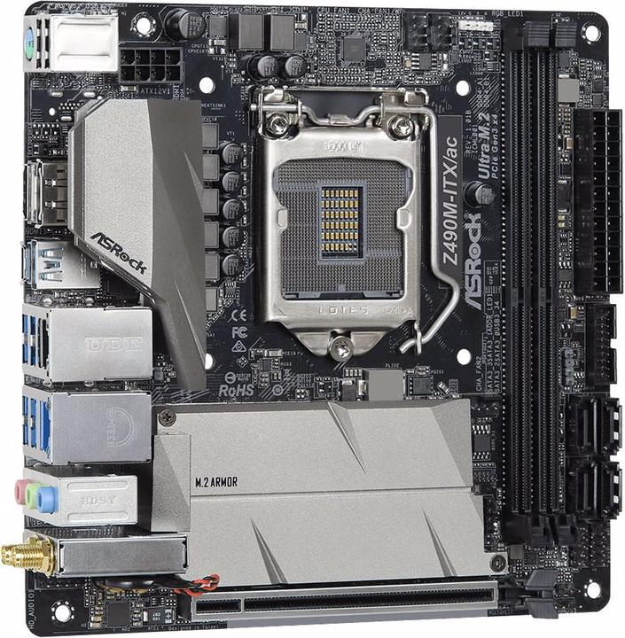 Produktbild AsRock Z490M-ITX/ac (LGA 1200, Intel Z490, Mini-ITX)