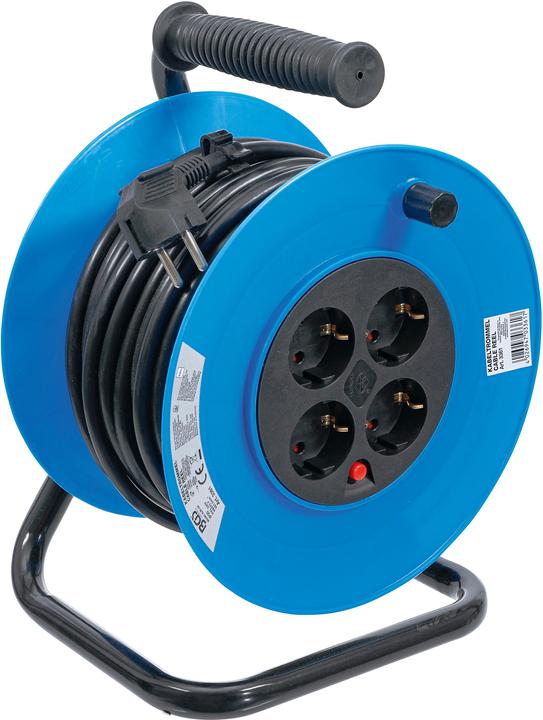 Produktbild BGS Kabeltrommel 25 m 3 x 1,5 mm² 4 Steckdosen IP 20 3000 W (25 m, 1.50 mm²)