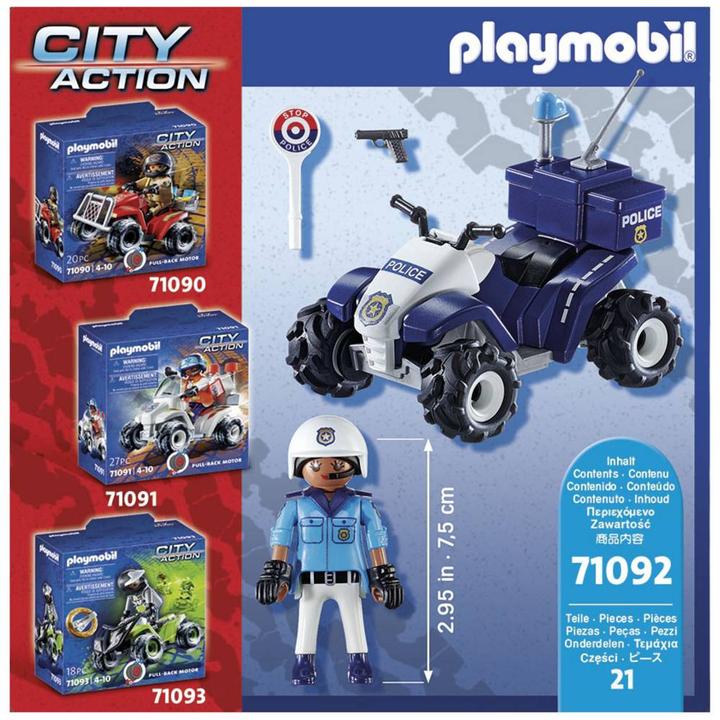 Image du produit Playmobil Police Speed Quad (71092, Playmobil City Action)