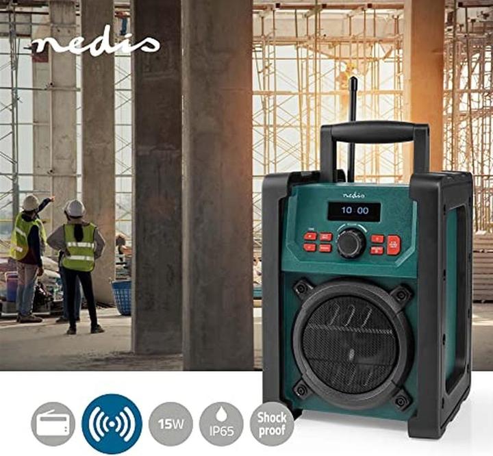 Produktbild Nedis DAB + Radio Tisch Ausführumg DAB+ / FM 2.2" Scharz-weiss Monitor Batteriebetrieben/Netzstromver (DAB+, FM, Bluetooth)