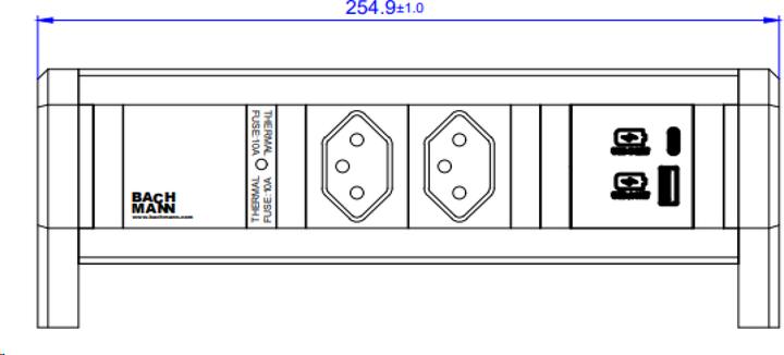 Produktbild Bachmann Desk 1 (2 x, Typ 13, USB-A, USB-C)