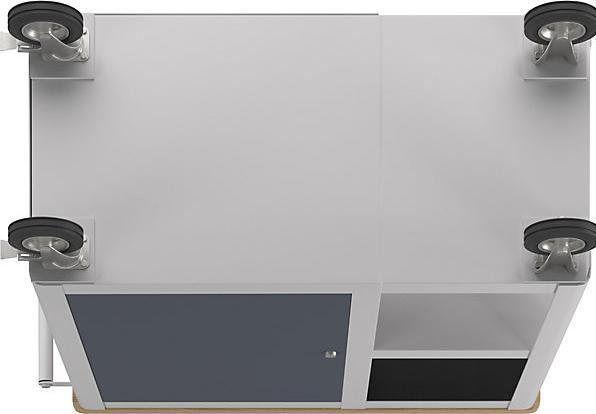 Actual product image kaiserkraft Assembly trolley, width 965 mm, 1 double door cupboard, light grey/charcoal.