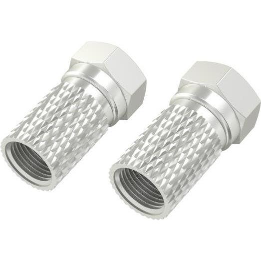 Hama F-Stecker, 6,8 mm, schraubbar, 2 Stück (Antennenkabel), Antennenkabel