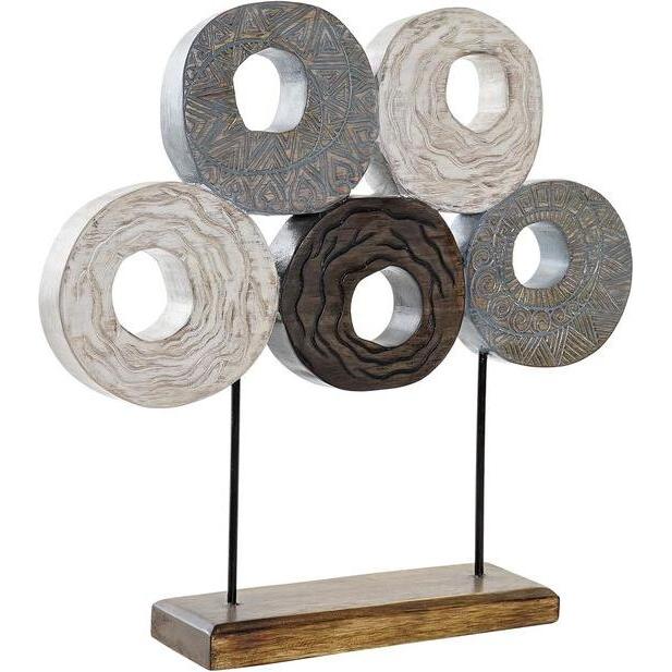 DKD Home Decor, Deko Objekt, Deko-Figur Bunt Eisen Kreise (49 x 10 x 47 cm)