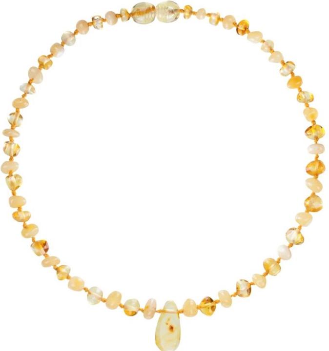 Natural amber necklace with pendant Baroque