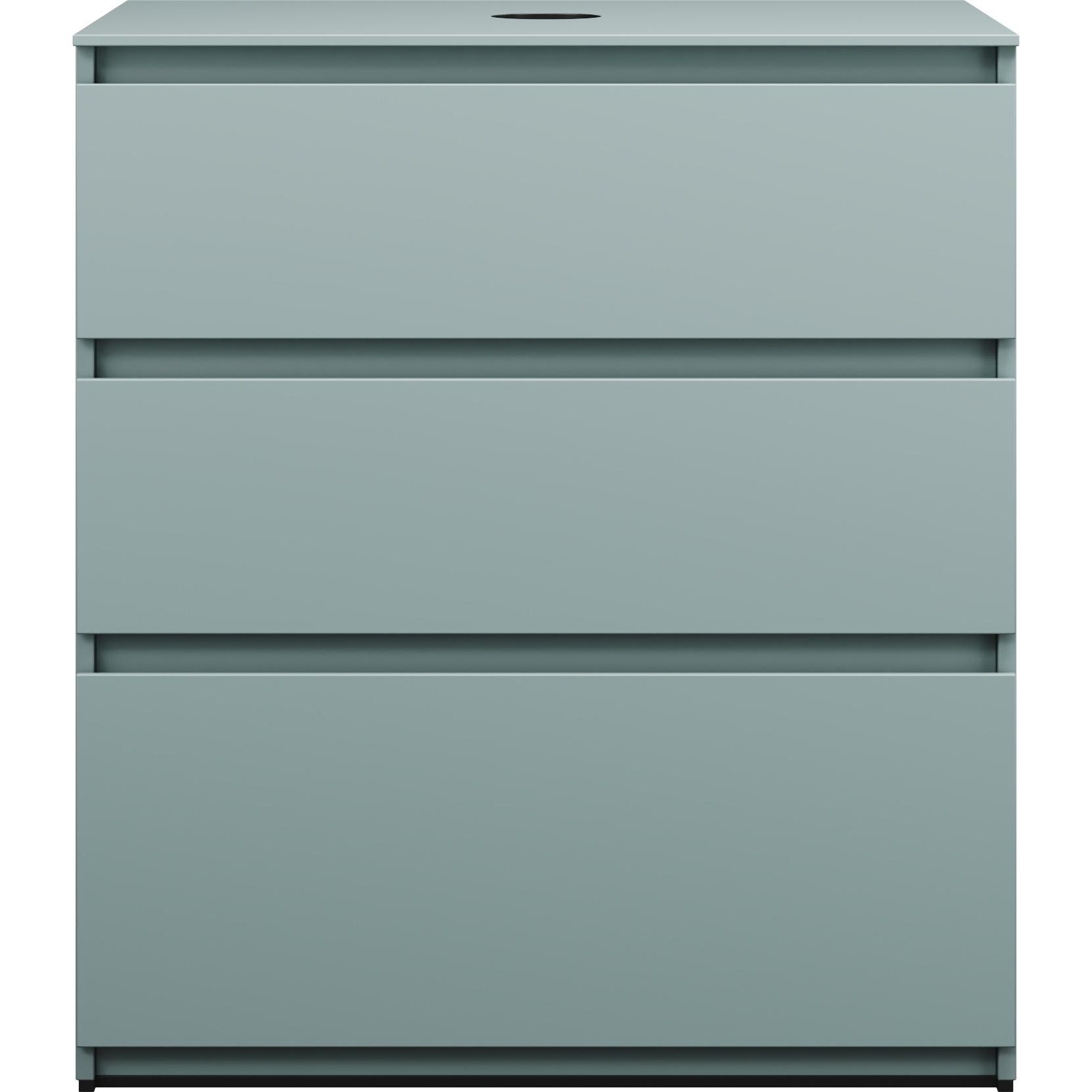 burgbad, Waschbeckenunterschrank, Lin20 Waschtischunterschrank inklusive Konsolenplatte, 3 Auszüge, Tiefe 552, 802x552x9...