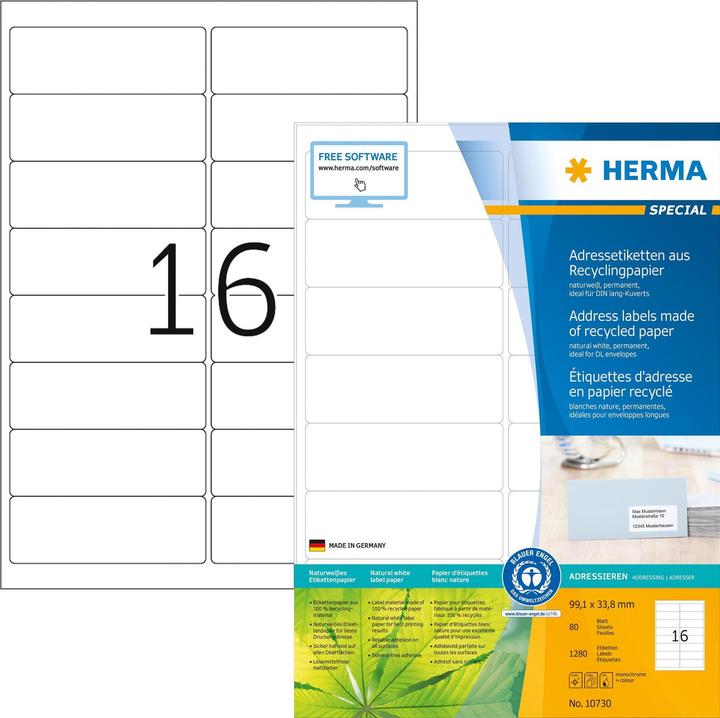 Produktbild HERMA Recycling Etiketten A4