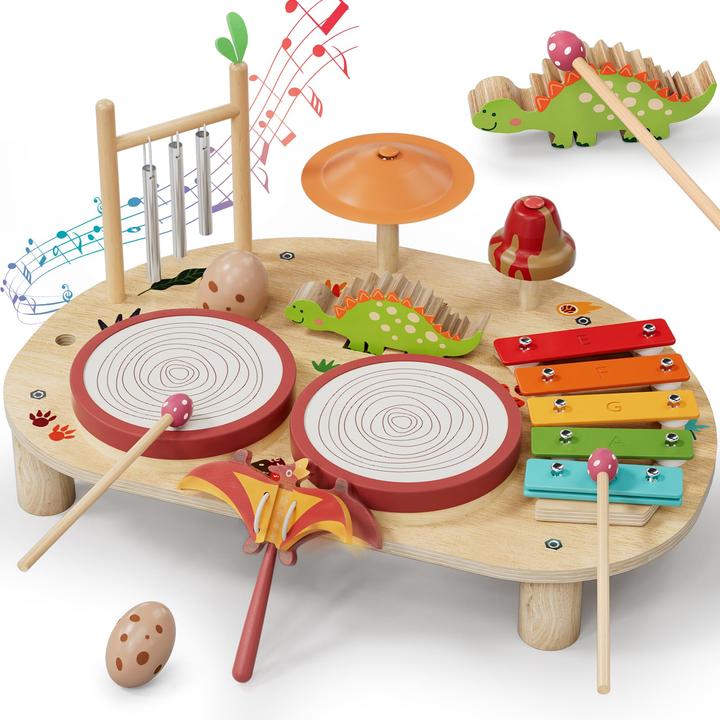 Activity Board Hölzernes Schlagzeugspielzeug, Musikinstrumente mit Xylophontrommel