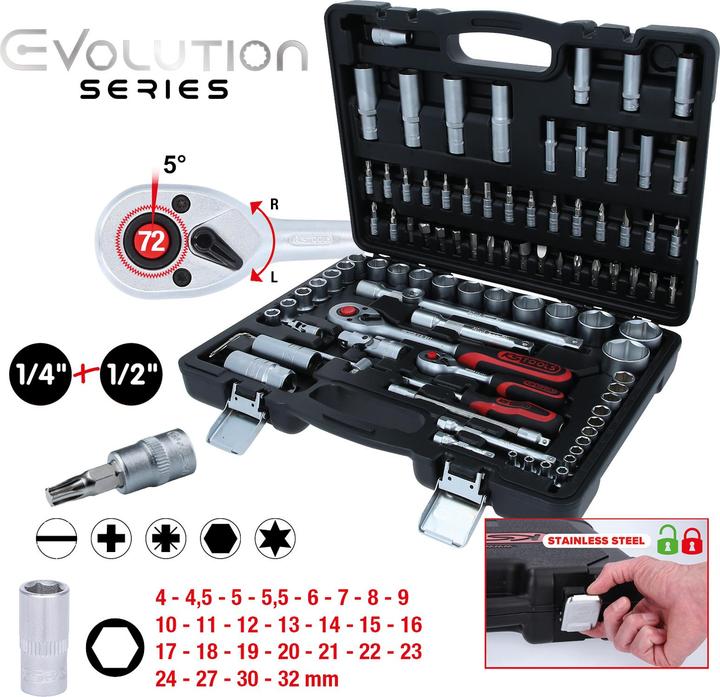Image du produit KS Tools 1/4"+1/2" Steckschlüssel-Satz, 94-tlg
