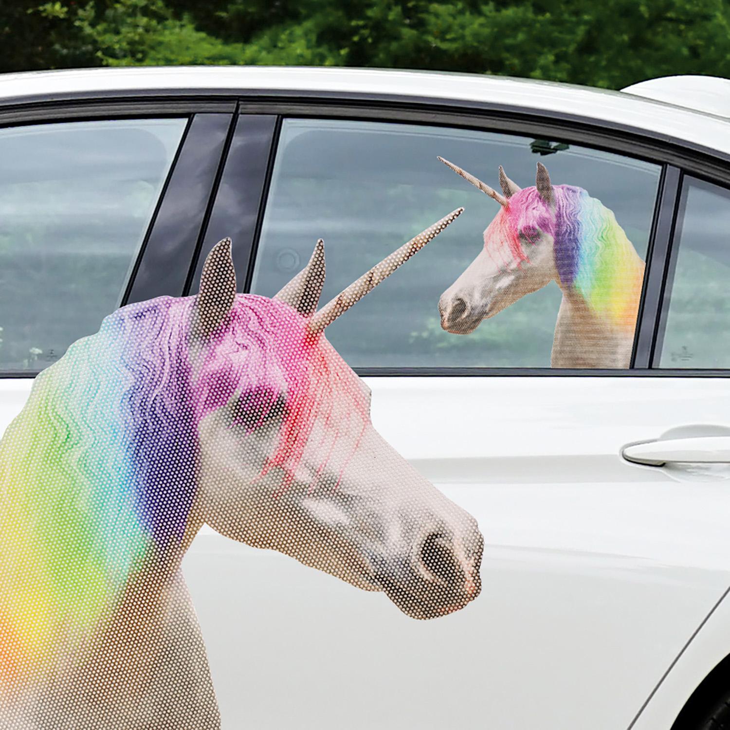 Thumbnail - Ride With, Sticker, Unicorn - Fenstersticker "Einhorn"