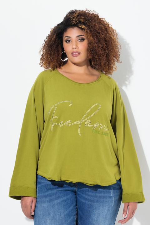 Produktbild Ulla Popken Sweatshirt, Stickerei, Rundhals, Langarm, Rollkanten (50, 52)
